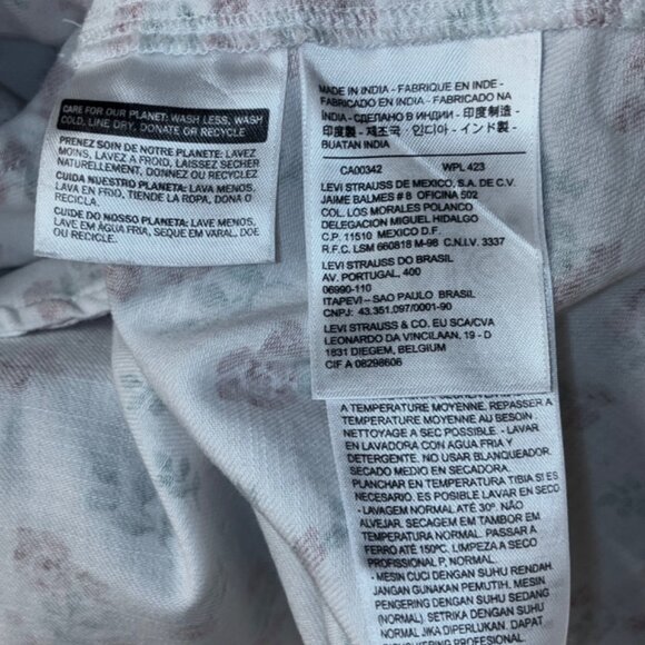 NWOT Levis Snap Front Dress Short Sleeve White/Floral Belted Cotton Sz 12 .e - Picture 8 of 8